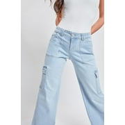 Womens Cargo Jeans with Bungee Hem