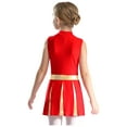thumbnail image 3 of TSSOE Cheer Leader Costumes for Girls Sleeveless Cheer Letter Print Uniform Dance Dress for Party Clothes Red 10, 3 of 6