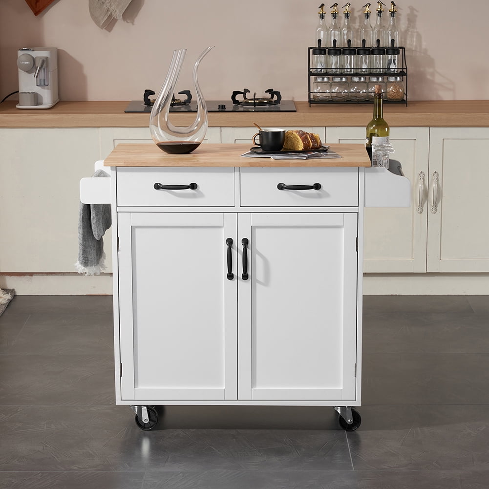 Kadyn Dining Car, Mobile Kitchen Car with Two Doors and One Drawer, MDF Dining Car for Kitchen, White Kadyn Dining Car, Mobile Kitchen Car with Two Doors and One Drawer, MDF Dining Car for Kitchen, White