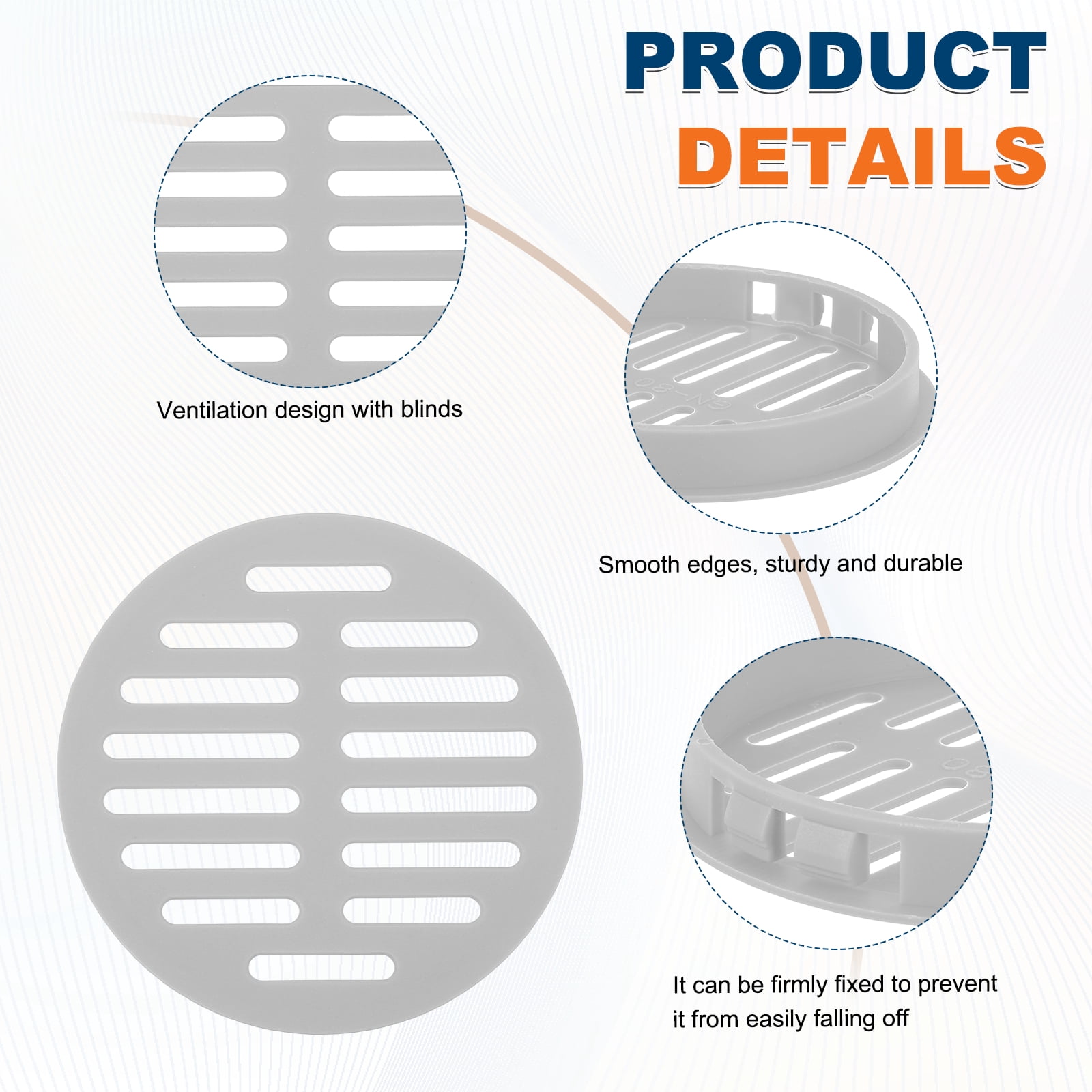 Uxcell 24 Pcs Round Soffit Vents (80mm / 3.15") - Plastic Louver Soffit Air Vent Cover Circular Air Mesh Screen Grille for Home/Bathroom/Wall/Ceiling/Cabinet, Gray