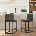 thumbnail image 2 of Sophia & William 24.6" Bar Stools Set of 2 PU Leather Counter Height Bar Stools with Back Modern Counter Height Chair for Kitchen Island, Gray, 2 of 8