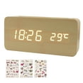 thumbnail image 1 of Amdohai en Bois Réveil Numérique 8 Niveaux de Luminosité Réglable Horloge Numérique avec, 1 of 9