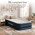 thumbnail image 3 of Twin XL Air Mattress with Built-in Pump and 500-lb Capacity - 18" Raised Inflatable Guest Bed with 80" Extra Length for Tall Sleepers & 2-Minute Fast Inflation - Blue, 3 of 15