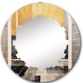 thumbnail image 2 of DESIGN ART Designart "Yellow and Grey Intersecting Realities III" Abstract Shapes Modern Wall Mirror 24in.x24in., 2 of 4