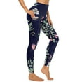 thumbnail image 4 of Koala Floral Navy Print Leggings Legging Gym Gym Pants Gym Clothing Womens Leggings, 4 of 6