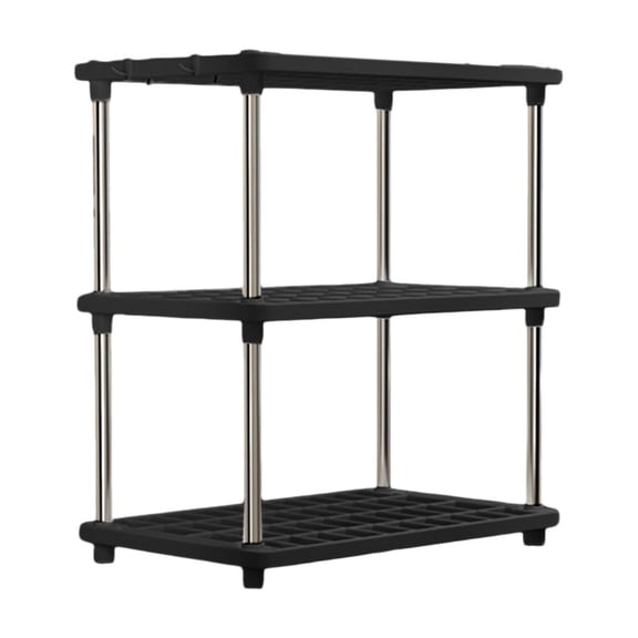 3 Tier Storage Shelves Unit Heavy Duty Multi Purpose Organizer Rack with Adjustable Shelves for Kitchen Bathroom Pantry Laundry Room Dorm Closet Organizer Garage Shelving and Home Storage