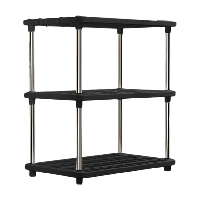 Estantería organizadora de plástico de 3 niveles,estante multiusos para guardar artículos de cocina,artículos de aseo y despensa.Almacenamiento vertical compacto para el hogar,lavadero,garaje y