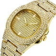 thumbnail image 2 of Reloj de cuarzo para hombre, reloj de pulsera de acero para hombre, reloj de diseño clásico de moda dorado para hombre, 2 of 5