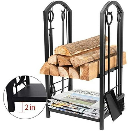 tools indoor rack fireplace firewood wood logs wrought stove lumber stacking bin iron tool storage tongs accessories amagabeli holders holder