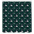 thumbnail image 3 of Ambesonne Swans Shower Curtain, Bird Water Lily and Leaves, 69"Wx84"L, Dark Blue and Multicolor, 3 of 3