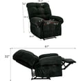 thumbnail image 6 of Overstuffed Recliner Chair for Adults, Home Theater Lounge Seating Armchair, Manual Reclining Reading Chair for Small Space Living Room Bedroom, Stone Grey, 6 of 9