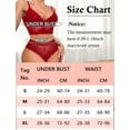 thumbnail image 6 of Ausing Sexy Lingerie for Women Lace Bra and Panty Set 2 Piece Mesh High Waist Babydoll Outfits Breathable Push Up Underwire Bra Underwear Red S, 6 of 6