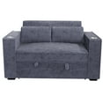 thumbnail image 6 of JERFIT Modern Convertible Sleeper Sofa Bed with USB & Cup Holders, Dark Gray Corduroy 2-Seater Couch for Small Space, 6 of 8
