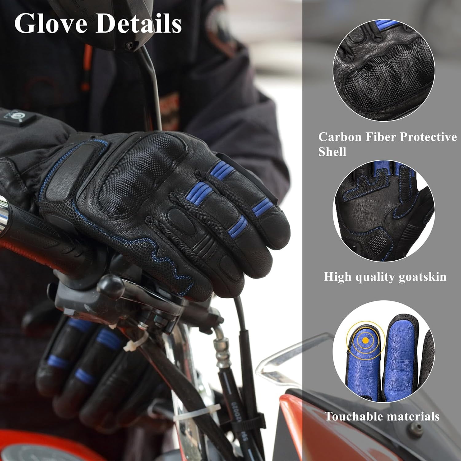 Savior Professional Heated Motorcycle Gloves for Men Women,Dual Mode Electrically Heated Waterproof and Windproof Gloves with 12V Charging Cord,Suitable for Winter Riding,Skiing,etc.