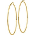 thumbnail image 2 of 14K Yellow Gold Polished 2X70mm Lightweight Tube Hoop Earrings (70 X 2) Made In Peru tf580, 2 of 5
