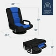 thumbnail image 3 of Best Choice Products 360-Degree Swivel Gaming Floor Chair w/ Armrest Handles, Foldable Adjustable Backrest - Black/Blue, 3 of 10