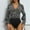 Gray, variant on BLTIBY Long Sleeve Bodysuit for Women Leopard Printed Thong Jumpsuit Tummy Control Seamless Shapewear V Neck Fashion Bodysuits Beige L