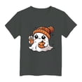 thumbnail image 5 of xaweyi Girls Halloween Tee Cute Ghost with Bow Graphic Short Sleeve Crew Neck Holiday Shirt,Sizes 18-24 Months, 5 of 5