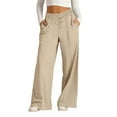 thumbnail image 2 of UACY Girls Oversized Wide Leg Sweatpants Drawstring Kids Baggy Straight Leg Track Pants Casual Plain Pockets ﻿, 2 of 5