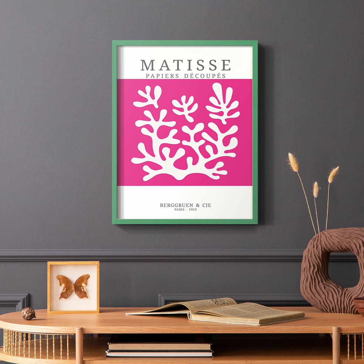 Matisse CDXXVI in Green Solid Wood Framed Print No Nail Hanging
