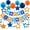 Blue and Orange, variant on meowtastic Birthday Decorations, Happy Birthday Banner with Honeycomb Balls, Stars Hanging Swirl Streamers, Circle Dots Garland, Happy Birthday Party Decorations for Women Men Boys Girls (Blue)
