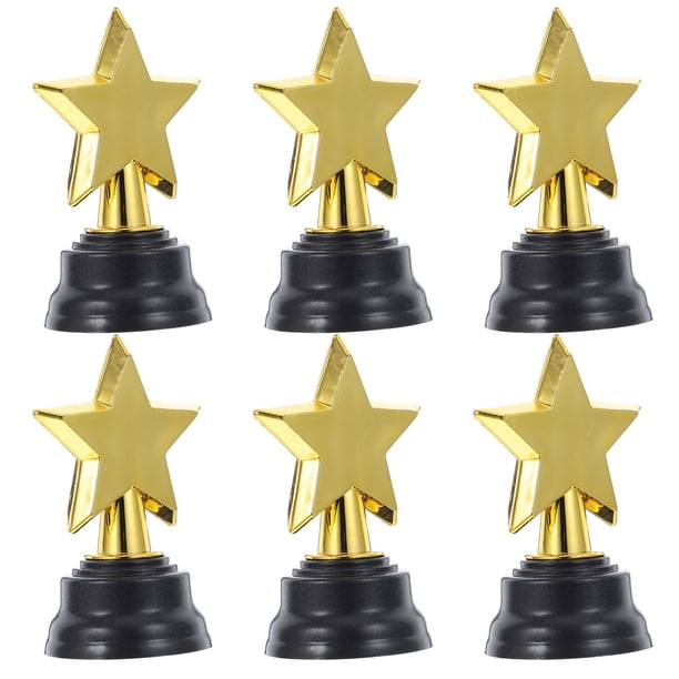 Trofeos de estrellas para decoraciones de fiesta para niños, Mini trofeos de premios de plástico, decoración de trofeos para estudiantes, trofeo de competición para fiestas, accesorio de trofeo