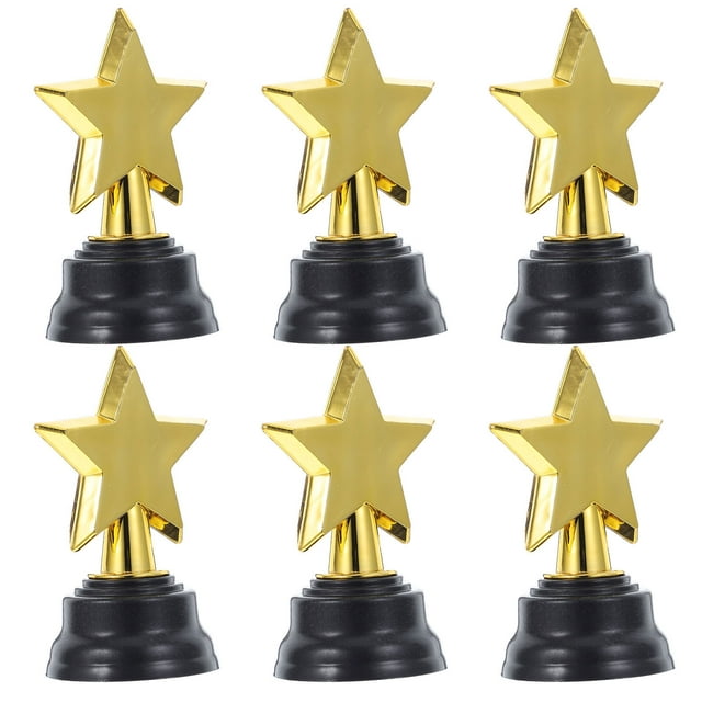 KAKOWELY plastic star trophy 6pcs Star Trophy Awards For Kindergarten Students Plastic Star Trophies Creative Props Party Competition Trophy Winner Competition Trophy