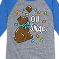 thumbnail image 3 of Instant Message - Oh Snap Chocolate Bunny - Toddler And Youth Raglan Graphic T-Shirt, 3 of 5