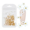 3D Flower Nail Ornaments Flower Decal Pendant Platinum Pearl Flower