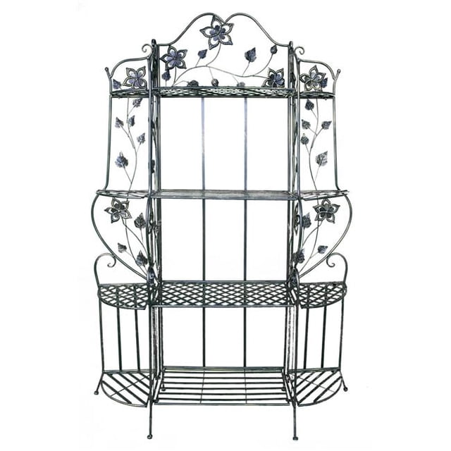 Heather Ann W190941-BB Piper 4 Shelf Bakers Rack, Blackened Brass