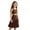 00#Brown44, variant on WOYY Girls Summer Outfits Sleeveless Crop Top High Waist Ruffle Skirt 2Pcs Set, Sizes 7-12