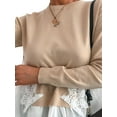 thumbnail image 2 of DYMADE Hauts à Volants en Dentelle pour Femmes Blouse Décontractée T-Shirts Col Rond, 2 of 5