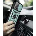 thumbnail image 4 of Compatible with iPhone 13 Pro Max Case with Slide IBAOLE Cover and Kickstand, Hard PC Back and Soft Bumper Edge Rugged Grade Shockproof Case for iPhone 13 Pro Max 6.7 inch 2021 (Gold)Green, 4 of 7