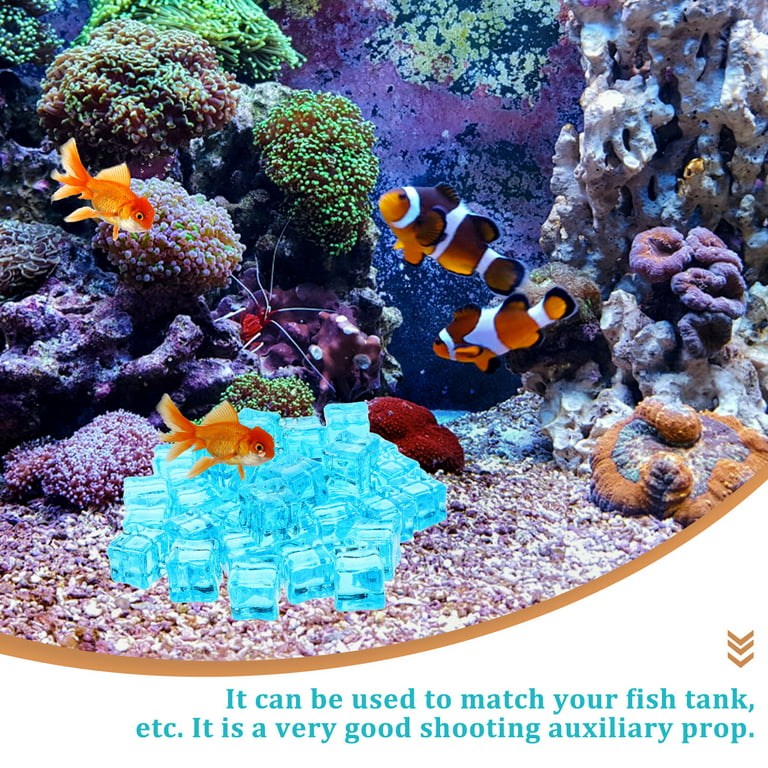 50pcs Reusable Ice Cube Plastic Squares Ice Cubes Washable Ice Cube Fish Tank Decor, Size: 1.80
