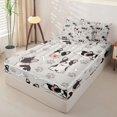 thumbnail image 3 of Manfei Cartoon French Bulldog Zipper Full Size Comforter Sets with Fitted Sheet and 2 Pillowcases, Cute Dog Paw Zipper Bedding Set, Light Gray, Gray Reversible, 4 Pieces, 3 of 7