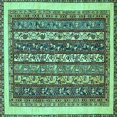 thumbnail image 1 of Ahgly Company Machine Washable Indoor Square Abstract Turquoise Blue Modern Area Rugs, 5' Square, 1 of 4