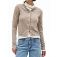 thumbnail image 3 of Cropped Cardigan Shrug for Women, Button Down Long Sleeve Knit Sweater for Dresses,for Jeans Khaki L, 3 of 9