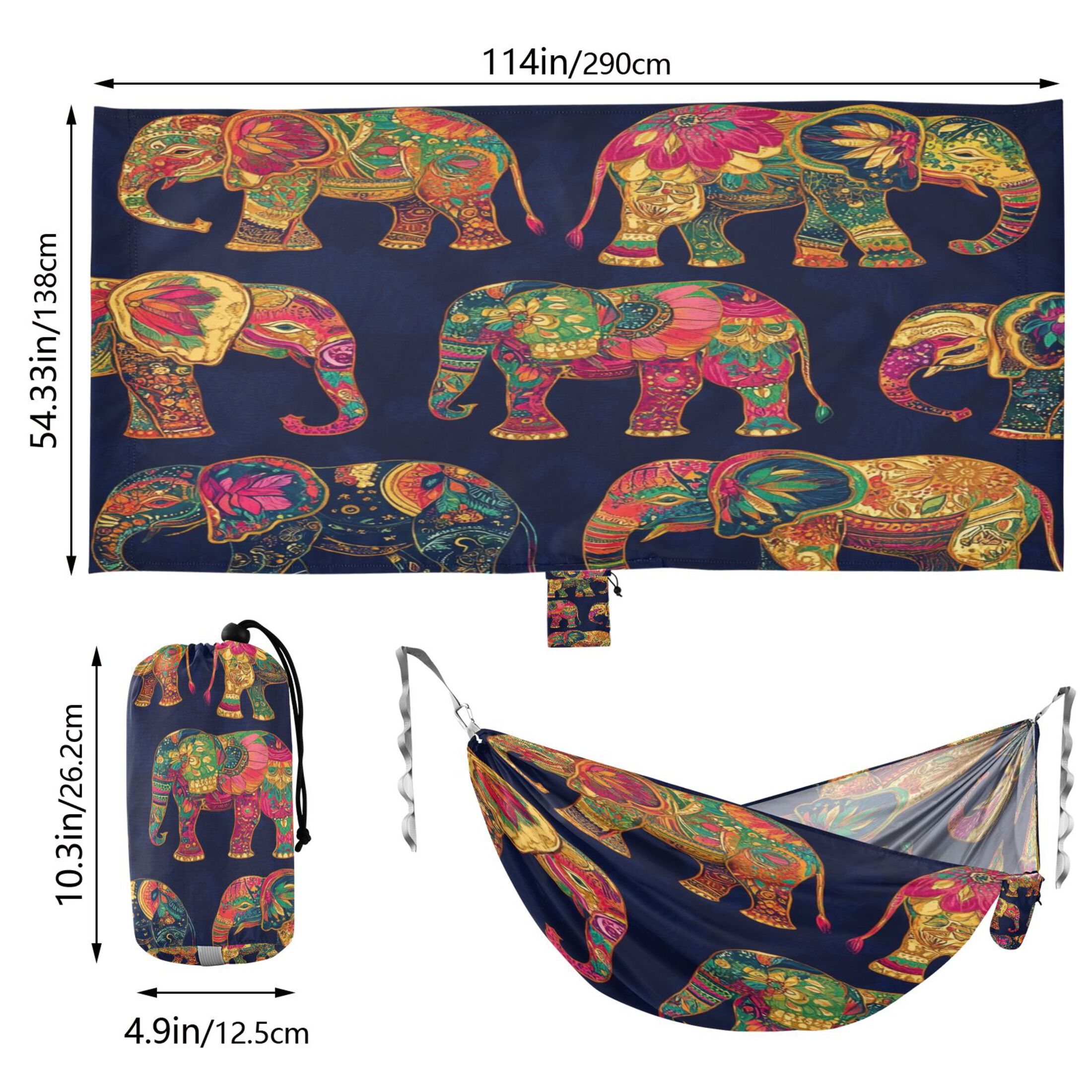 Hammock Camping Hammock Nylon Portable Hammock Travel Camping Hammock Color Cool Elephant
