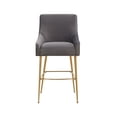 thumbnail image 2 of TOV Furniture Beatrix Dark Grey Velvet Upholstered Counter Stool - Gold Legs, 2 of 6