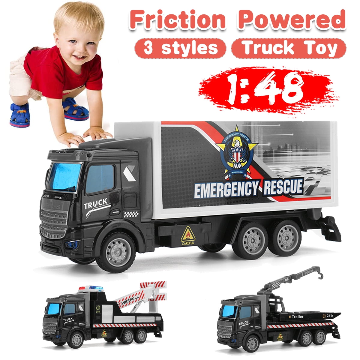 Tow Truck Toy Flatbed Truck Wrecker Trailer Diecast Car Model Toys