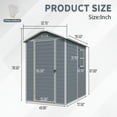 thumbnail image 4 of Remise de Rangement Extérieure en Plastique 4 Pi x 6 Pi avec Plancher, Porte Mince en Résine Grise Robuste et Déverrouillable pour Garage, Espace de Repos et Équipement de Pelouse, 4 of 8