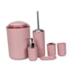 thumbnail image 3 of Juego de 6 accesorios de baño, dispensador de jabón líquido, cepillo de dientes y escobilla de inodoro. Rosa, 3 of 9