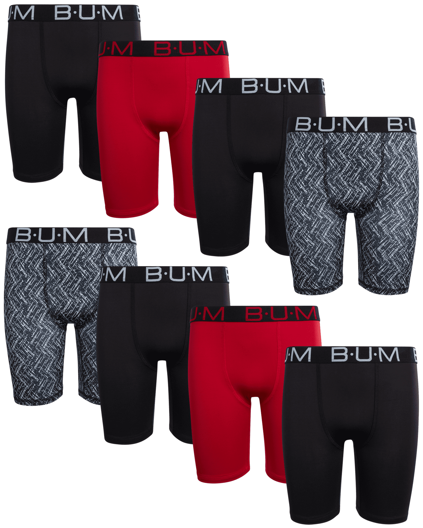 B.U.M. Equipment Boys' Underwear 8 Pack Performance Boxer Briefs