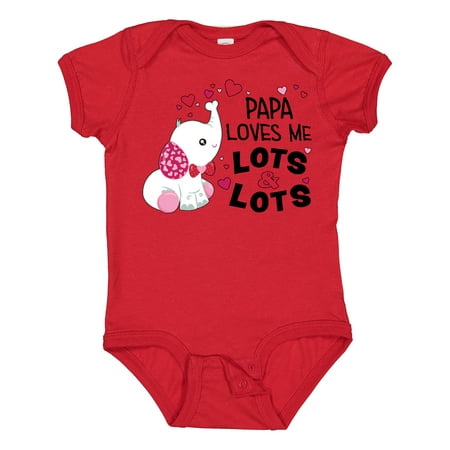 

Inktastic Papa Loves Me Lots and Lots- cute elephant Boys or Girls Baby Bodysuit