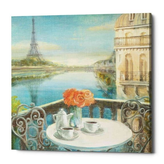 Epic Graffiti  "Morning on the Seine" by Danhui Nai, Giclee Canvas Wall Art - 37" x 37"