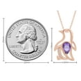 thumbnail image 6 of AFFY Pear Simulated Alexandrite & Cubic Zirconia Penguin Pendant Necklace 14K Rose Gold Over Sterling Silver, 6 of 7