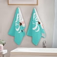 thumbnail image 4 of Dreamtimes Funny Bunny Bottom Hand Towels 2 PCS, Green Happy Easter Kitchen Towel Ultra Soft and Highly Absorbent,Decorative Fingertip Face Towel for Bathroom Hotel, 28.3"x14.4", 4 of 6