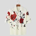 thumbnail image 3 of INCERUN Tops 2024 estilo coreano moda hombres estampado floral camisas verano casual streetwear solapa manga corta blusa S-5XL, 3 of 5