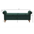 thumbnail image 2 of 63 inches Storage Bench, Cotton and Linen Fabric End of Bed Bench with Rolled Arms and Button Decor, Upholstered Ottoman for Bedroom Living Room and Entryway, Green, 2 of 7