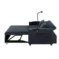 thumbnail image 6 of Blue Grey 55.9" Bed . 3-level Adjustable . 3 Charging Ports, 2 Side Pockets For Storage, Cup Holders, 360° Swivel Phone Holder. Made With Soft Fabric And High Foam. For Small Spaces Holder Pockets, ,, 6 of 6